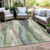 9' X 12' Fern Green And Gray Abstract Washable Indoor Outdoor Area Rug - Fern Green, Gray