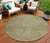 8' Green Beige And Brown Round Abstract Washable Indoor Outdoor Area Rug