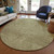 8' Green Beige And Brown Round Abstract Washable Indoor Outdoor Area Rug