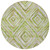 8' Artichoke Green And Brown Round Geometric Washable Indoor Outdoor Area Rug