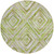 8' Artichoke Green And Brown Round Geometric Washable Indoor Outdoor Area Rug