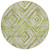 8' Artichoke Green And Brown Round Geometric Washable Indoor Outdoor Area Rug