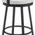 31" Black Natural and White Aluminum And Faux Rattan Swivel Bar Height Bar Chair