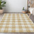 10' X 14' Gold And Beige Plaid Washable Indoor Outdoor Area Rug