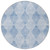 8' Round Blue Round Geometric Washable Non Skid Indoor Outdoor Area Rug - Blue