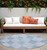 8' Round Blue Round Geometric Washable Non Skid Indoor Outdoor Area Rug - Blue