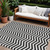 8' X 10' Black And Ivory Chevron Washable Indoor Outdoor Area Rug