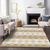 8' X 10' Gold Copper And Ivory Geometric Washable Indoor Outdoor Area Rug