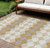 8' X 10' Gold Copper And Ivory Geometric Washable Indoor Outdoor Area Rug