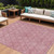8' X 10' Pink And Purple Geometric Washable Indoor Outdoor Area Rug