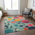 8' X 10' Teal Blue Pink And Orange Geometric Washable Indoor Outdoor Area Rug