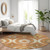 8' Orange Copper And Gray Round Medallion Washable Indoor Outdoor Area Rug
