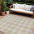 9' X 12' Beige And Gray Plaid Washable Indoor Outdoor Area Rug