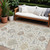9' X 12' Ivory Brown And Gray Damask Washable Indoor Outdoor Area Rug