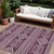 8' X 10' Eggplant And Ivory Southwestern Washable Indoor Outdoor Area Rug