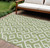 9' X 12' Green And Ivory Geometric Washable Indoor Outdoor Area Rug Transitional Style - Green, Ivory Color