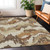 8' X 10' Brown And Beige Abstract Washable Indoor Outdoor Area Rug