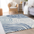 10' X 14' Ivory And Navy Blue Abstract Washable Indoor Outdoor Area Rug