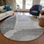 8' Silver Gray And Graphite Round Abstract Washable Indoor Outdoor Area Rug