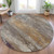 8' Brown Gray And Purple Round Abstract Washable Indoor Outdoor Area Rug