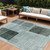 8' X 10' Teal Blue And Gray Geometric Washable Indoor Outdoor Area Rug - Teal Blue, Gray