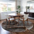 8' Round Peach Round Abstract Washable Non Skid Indoor Outdoor Area Rug