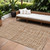 9' X 12' Orange Beige And Copper Striped Washable Indoor Outdoor Area Rug