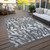 10' X 14' Gray And Ivory Animal Print Washable Indoor Outdoor Area Rug