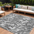 10' X 14' Gray And Ivory Animal Print Washable Indoor Outdoor Area Rug