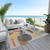 9' X 12' Gray Gold And Orange Geometric Washable Indoor Outdoor Area Rug