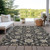 8' X 10' Black Brown And Ivory Moroccan Washable Indoor Outdoor Area Rug