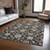 8' X 10' Black Brown And Ivory Moroccan Washable Indoor Outdoor Area Rug