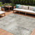 10' X 14' Beige And Gray Geometric Washable Indoor Outdoor Area Rug