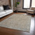 8' X 10' Tan Gray And Brown Oriental Washable Indoor Outdoor Area Rug