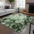 8' X 10' Artichoke Green And Emerald Abstract Washable Indoor Outdoor Area Rug
