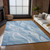 10' X 14' Denim Blue And Sky Blue Abstract Washable Indoor Outdoor Area Rug - 608219355784