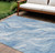 10' X 14' Denim Blue And Sky Blue Abstract Washable Indoor Outdoor Area Rug Transitional Style - Denim Blue, Sky Blue Color