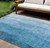 9' X 12' Teal Blue Aqua And Turquoise Ombre Washable Indoor Outdoor Area Rug