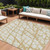 10' X 14' Gold And Ivory Abstract Washable Indoor Outdoor Area Rug - Gold, Ivory