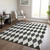 10' X 14' Black Geometric Washable Indoor Outdoor Area Rug