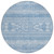 8' Sky Blue And Ivory Round Southwestern Washable Indoor Outdoor Area Rug