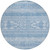 8' Sky Blue And Ivory Round Southwestern Washable Indoor Outdoor Area Rug
