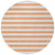 8' Round Salmon Round Striped Washable Non Skid Indoor Outdoor Area Rug