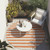 8' Round Salmon Round Striped Washable Non Skid Indoor Outdoor Area Rug