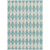 9' X 12' Teal Blue And Ivory Geometric Washable Indoor Outdoor Area Rug