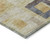 9' X 12' Linen Blue And Copper Geometric Washable Indoor Outdoor Area Rug