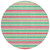 8' Round Green Round Striped Washable Non Skid Indoor Outdoor Area Rug
