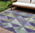 8' X 10' Eggplant And Gold Geometric Washable Indoor Outdoor Area Rug