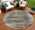 8' Gray Charcoal And Silver Round Abstract Washable Indoor Outdoor Area Rug - 608219076078