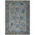 8' X 10' Pewter And Teal Blue Floral Washable Indoor Outdoor Area Rug